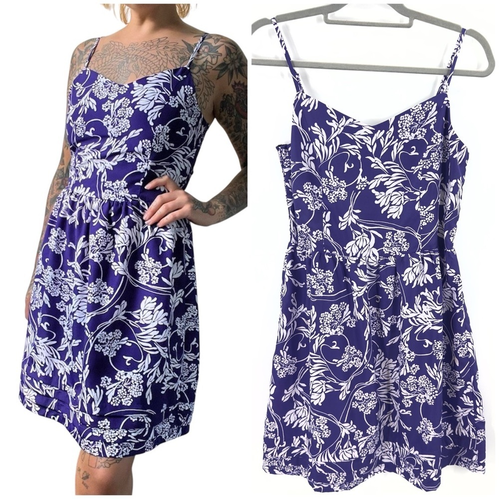 Gap Floral Sundress Womens 12 Beach Feminine Dress Tropical Whimsy Stretch Boho